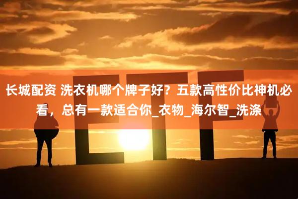 长城配资 洗衣机哪个牌子好？五款高性价比神机必看，总有一款适合你_衣物_海尔智_洗涤